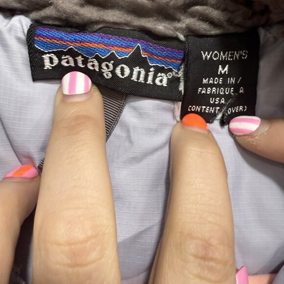 Patagonia Jacket Womens Medium Sherpa Lined Quilted Full Zip Made USA Vintage St - Picture 2 of 12